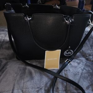 Michael Kors Black Leather Tote Bag ANABELLE
